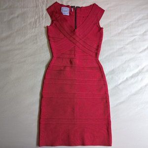 Herve Leger Red Bandage Dress XXS